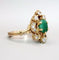 Bague 50.5 Bague marquise en or jaune 18 carats émeraude et diamants 58 Facettes