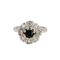 Bague 54 Bague marguerite en or blanc 18 carats, saphir et diamants 58 Facettes