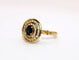Bague 57 Bague Pompadour vintage en or jaune 18 carats, saphir et diamants 58 Facettes