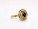 Bague 57 Bague Pompadour vintage en or jaune 18 carats, saphir et diamants 58 Facettes