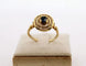 Bague 57 Bague Pompadour vintage en or jaune 18 carats, saphir et diamants 58 Facettes