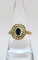 Bague 57 Bague Pompadour vintage en or jaune 18 carats, saphir et diamants 58 Facettes