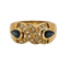 Bague 57.5 Bague jonc vintage en or jaune 18K avec saphirs et diamants 58 Facettes