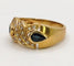 Bague 57.5 Bague jonc vintage en or jaune 18K avec saphirs et diamants 58 Facettes