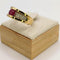 Bague 55 Bague bandeau en or jaune 18K avec rubis ovale et diamants 58 Facettes