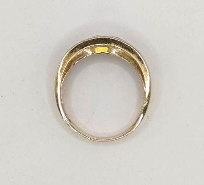 Bague 55 Bague bandeau en or jaune 18K avec rubis ovale et diamants 58 Facettes