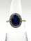 Bague 50.5 Bague Pompadour Art déco en or 18 carats à pierre bleue et diamants 58 Facettes