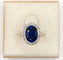 Bague 50.5 Bague Pompadour Art déco en or 18 carats à pierre bleue et diamants 58 Facettes