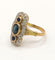 Bague 54 Bague marquise Art déco en or jaune 18K, saphirs et diamants 58 Facettes