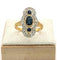 Bague 54 Bague marquise Art déco en or jaune 18K, saphirs et diamants 58 Facettes