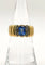 Bague 51 Bague godronnée vintage en or jaune 18K au saphir de Ceylan 58 Facettes