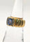 Bague 51 Bague godronnée vintage en or jaune 18K au saphir de Ceylan 58 Facettes