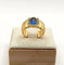 Bague 51 Bague godronnée vintage en or jaune 18K au saphir de Ceylan 58 Facettes