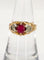 Bague 54.5 Bague tank Art déco en or rose 18K rubis et diamants 58 Facettes
