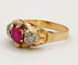 Bague 54.5 Bague tank Art déco en or rose 18K rubis et diamants 58 Facettes