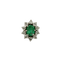 Bague Bague marguerite en or gris 18K à émeraude et diamants 58 Facettes