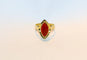 Bague Bague vintage en or jaune 14 carats avec cornaline 58 Facettes