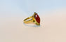 Bague Bague vintage en or jaune 14 carats avec cornaline 58 Facettes