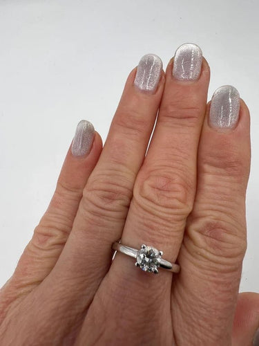 Bague 55 Solitaire - Bague en or blanc avec diamant 0,83 ct 58 Facettes