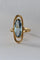 Bague 57 Bague vintage en or jaune 14 carats au spinelle synthétique bleu 58 Facettes