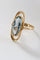 Bague 57 Bague vintage en or jaune 14 carats au spinelle synthétique bleu 58 Facettes