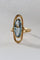 Bague 57 Bague vintage en or jaune 14 carats au spinelle synthétique bleu 58 Facettes
