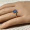 Bague 52 Bague en or jaune 18 carats avec agate bleue 58 Facettes 209