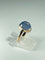 Bague 52 Bague en or jaune 18 carats avec agate bleue 58 Facettes 209