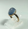 Bague 52 Bague en or jaune 18 carats avec agate bleue 58 Facettes 209