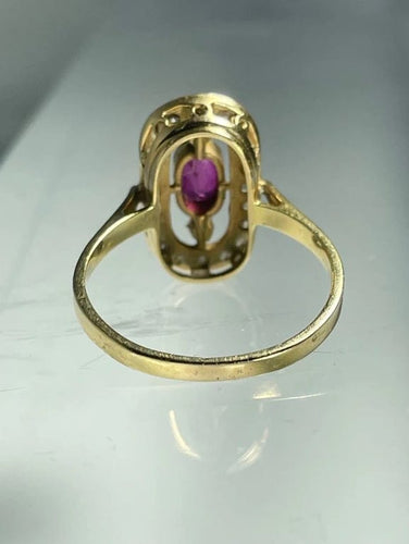 Bague 56 Bague en or jaune 18 carats avec rubis et diamants 58 Facettes 207