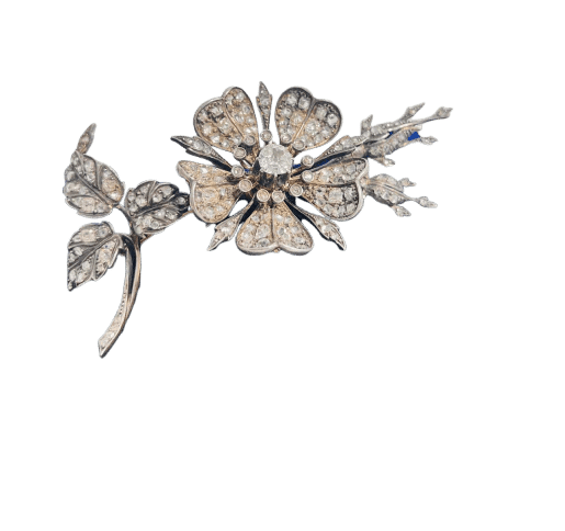 Broche Broche trembleuse XIXe siècle en argent et or, diamants 58 Facettes 234