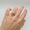 Bague 54.5 Bague en or jaune 18 carats avec émeraude ovale et diamants 58 Facettes