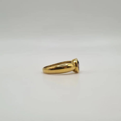 Bague 52 Bague toi et moi en or jaune 18 carats grenat rhodoline et tourmaline 58 Facettes
