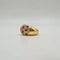 Bague 52 Bague bombée en or jaune 18 carats sertie de rubis et diamants 58 Facettes