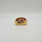 Bague 52 Bague bombée en or jaune 18 carats sertie de rubis et diamants 58 Facettes