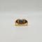 Bague 52 Bague tank en or jaune 18 carats, saphir et diamants 58 Facettes