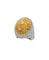 Bague 51 Bague bombée pavée de diamants cognac en or gris 18k 58 Facettes