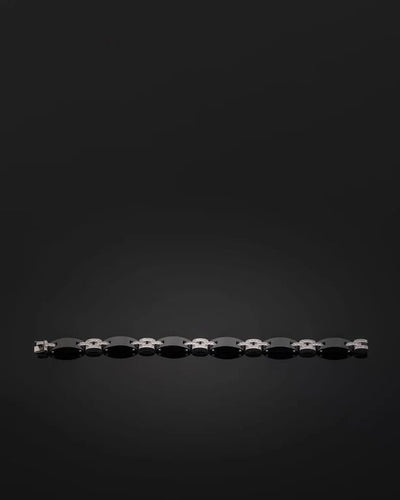Bracelet Cartier Panthère - Bracelet maillon en or blanc, céramique et diamants 58 Facettes 1