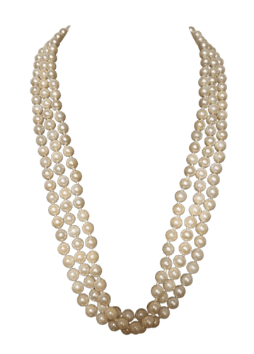Collier Collier 3 rangs de perles de culture Akoya avec fermoir 8 diamants 58 Facettes