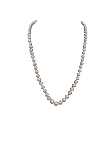 Collier Collier de perles de culture blanches 50 cm, fermoir en or jaune 58 Facettes