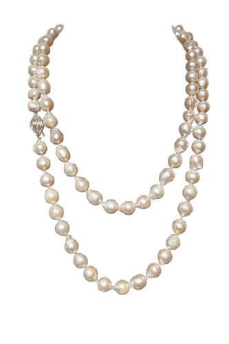 Collier Collier sautoir - 91 perles de culture, fermoir en or blanc 18k 58 Facettes