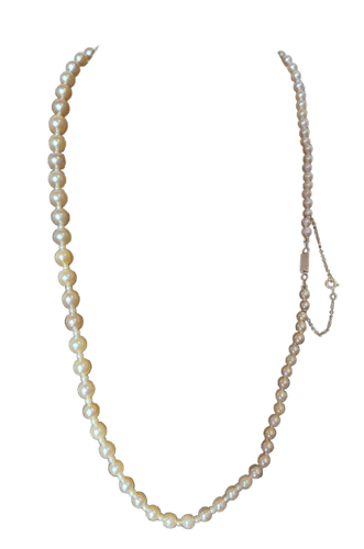 Collier Collier de perles de culture en or blanc 18k, 55,5 cm 58 Facettes