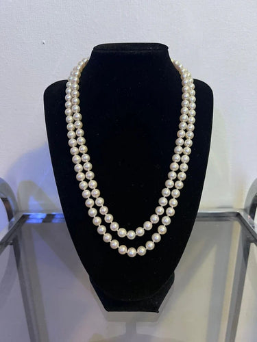 Collier Collier sautoir en perles de culture 102 cm, fermoir en or jaune 18 ct 58 Facettes