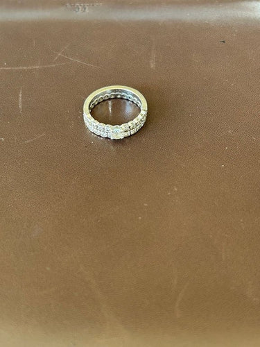 Bague 54 Jeu de deux bagues en or blanc 18 ct et diamants 58 Facettes BaAu01