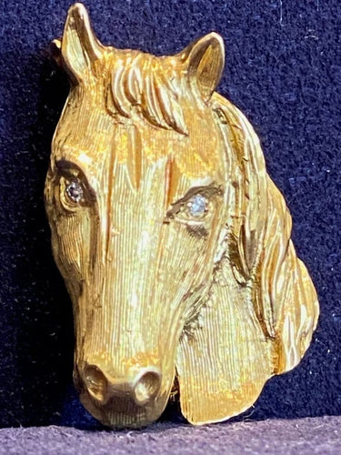 Broche Broche cheval en or jaune 18K et diamants 58 Facettes