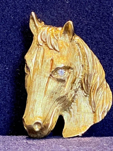 Broche Broche cheval en or jaune 18K et diamants 58 Facettes