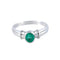 Bague 57 Bague solitaire en or blanc 18K avec émeraude 58 Facettes
