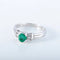 Bague 57 Bague solitaire en or blanc 18K avec émeraude 58 Facettes