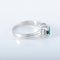 Bague 57 Bague solitaire en or blanc 18K avec émeraude 58 Facettes