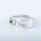 Bague 57 Bague solitaire en or blanc 18K avec émeraude 58 Facettes